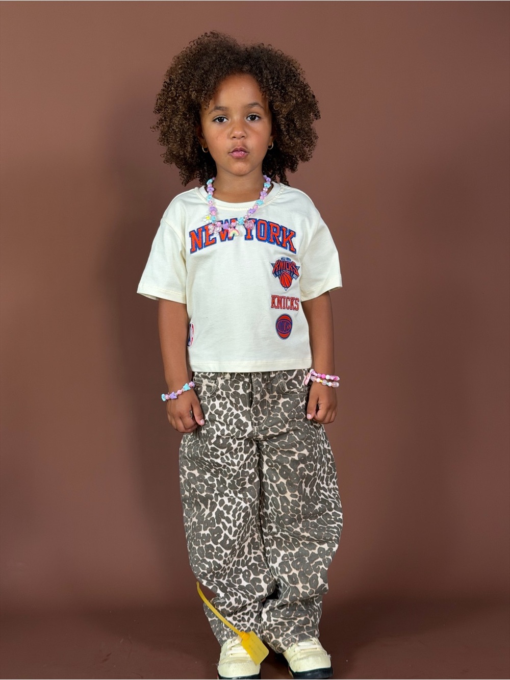 Cotton On Brown and Cream Leopard Print Kids Jeans